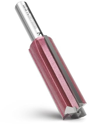 WOBLLMX Fraise à rainurer à 3 lames - Tige de 8 mm - Diamètre : 16 mm - Longueur de travail : 50 mm - En métal dur professionnel - Fraise à rainurer standard pour bois, plaque de densité - Accessoires