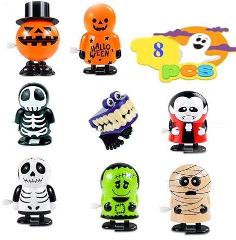 UCKriito Halloween Aufziehspielzeug, 8 Stück Spielzeug Wind up, Spielzeug für Halloween Party Kinder Geschenk Goody Bag Füllen