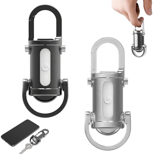 Whoonly Flashlight 6000 Lumen, 3 in 1 Mini Keychain Torch USB-C Rechargeable, Waterproof IPX6 Tactical Flashlight with 5 Modes Including Self-Defense Strobe, Power Bank (2B)