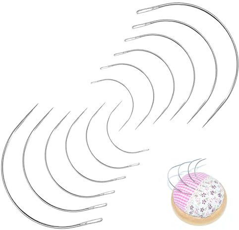 12 PCS Curved Hand Sewing Needles, 2 to 5 Inch, for Leather and Canvas | Assorted Curved Sewing Needles for Sewing Repairing Carpet Leather Canvas Weaving Crafts