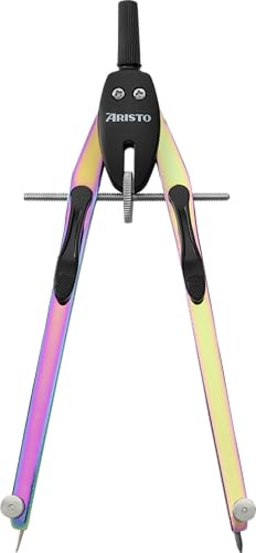 Aristo NeoChrome Schnellverstellzirkel, mit Ersatzminen | Aus Zinkdruckguss, Schnellverstellung & Mittelrad, inkl. Ersatznadel, im Kunststoff-Etui