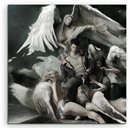 Devil May Cry 4 Leinwandbild in 60x60cm Made in Germany! Preiswerter fertig gerahmter Kunst-Druck zum Aufhängen - tolles und einzigartiges Motiv. Kein Poster oder Plakat!