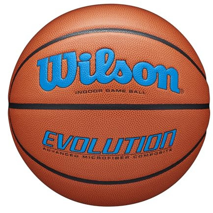 Wilson Evolution 295 Indoor Game Ball WTB0595XB0704, Womens,Mens basketballs, orange, 7 EU