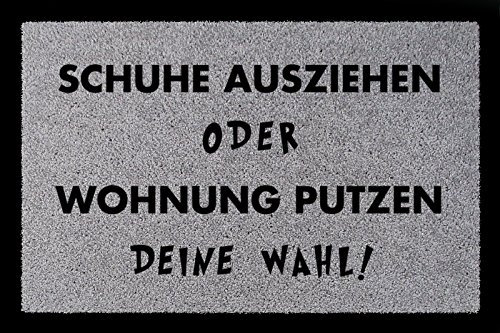 Interluxe SCHMUTZMATTE Fußmatte Schuhe AUSZIEHEN ODER Wohnung PUTZEN Eingang Türmatte Hellgrau