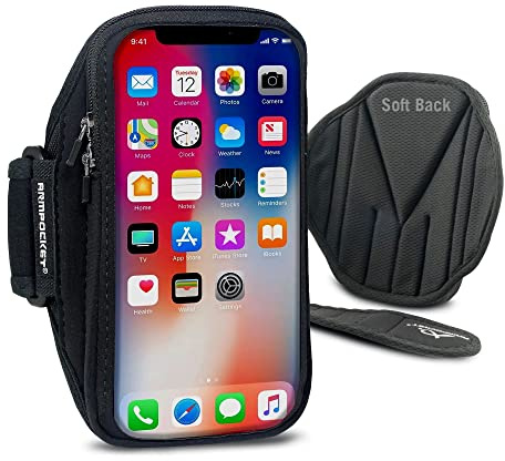 Armpocket X armband fits iPhone X - Full Screen Touch Sensitive - Medium Strap - Black