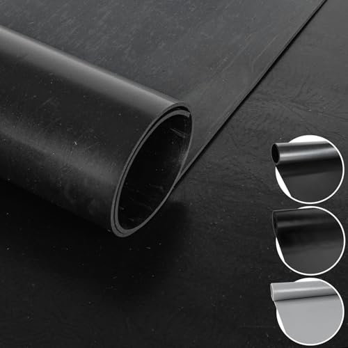 ANRO Gummimatte Schutzmatte Meterware Bodenmatte Glatt beidseitig Gummiläufer 100cm Breit 3mm stark Schwarz 90 x 100cm