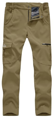 donhobo Pantalon d'extérieur pour femme - Pantalon de randonnée en softshell imperméable - Coupe-vent - Chaud - Doublure polaire - Automne Hiver - Pantalon de trekking fonctionnel