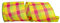 Reliant Ribbon Celine Plaid Twill-Band mit Drahtrand, 10,2 cm x 9,1 m, Zitrus/Fuchsia