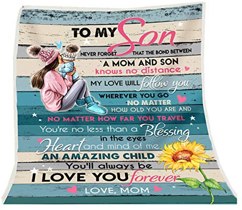Stillshine. Decke Mit Personalisierter Nachricht Buchstaben,Geschenk für Meine Sohn,Bequeme Sherpa Fleece Decke,Love Kuscheldecke Für Kinder Junge Weihnachten Geburtstag (130x150 cm)