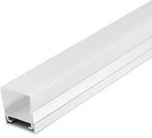 2m Alu Schiene Profil Mit Milchglas Abdeckung Kanal System Für LED-Streifen - H-Profil