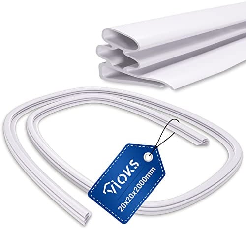 VIOKS Junta para puerta de frigorífico, 2 m, color blanco, sin imán, para frigorífico, junta para cortar, accesorio para nevera y congelador