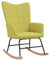 vidaXL Schaukelstuhl, Sessel Schwingstuhl mit Armlehne, Schaukelsessel Relaxstuhl mit StahlBeinen, Relaxsessel Schwingsessel Wohnzimmer, Modern, Grün Stoff