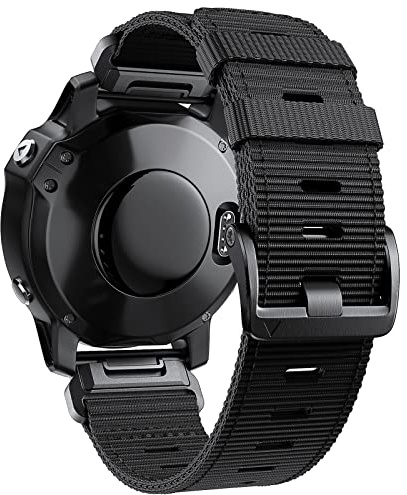 ANBEST Armband für Garmin Fenix ​​6X Pro/7X Pro/Fenix ​​5X/Enduro 2 Armband, 26mm Nylon Ersatzarmband für Fenix 6X/7X/Tactix 7 Pro/Descent MK2/MK1/MK2i Quick Fit Armbänder