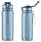Personalised Water Bottle with Straw 800ml Water Bottle, BPA Free Leakproof Lockable Flip Lid Drink Bottle Sports Gym Hiking School Camping Office Walking (Blue (Plain))