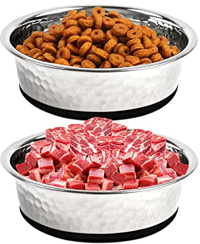 Hundenapf,Dog Bowl Mit Rutschfestem Silikon Futternapf Für Grosse,Mittelgroße Und Kleine Hunde,2 Stück Hundenapf Edelstahl Für Hundefutter Und Wasser