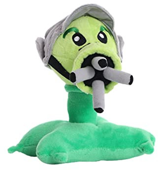 Pvz plush-come with 50pcs stickers, Pvz stuffed doll, Cute plants pvz soft toys (gatling peashooter)