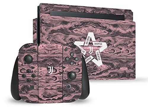 Head Case Designs Licenza Ufficiale Juventus Football Club Black & Pink Marble Logo Arte Vinile Sticker Gaming Pelle Adesivo Compatibile con Nintendo Switch Console & Dock & Joy-con Controller Bundle