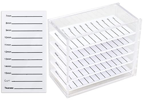 Storage Box Ciglia, 5 Strati Scatola di Immagazzinaggio Delle Ciglia Trasparenti in Acrilico, Organizer Lash Pad, Eyelash Case Supporto del Pallet di Trucco per Grafting Lash Extension (Trasparente)