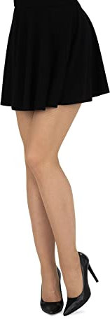 looksy Medias de Rejilla Mujer Pantimedias Italianas Finas Sexy de Cintura Alta Pantis Malla Cruzada Elegante Fiesta Moda, Natural, M/L