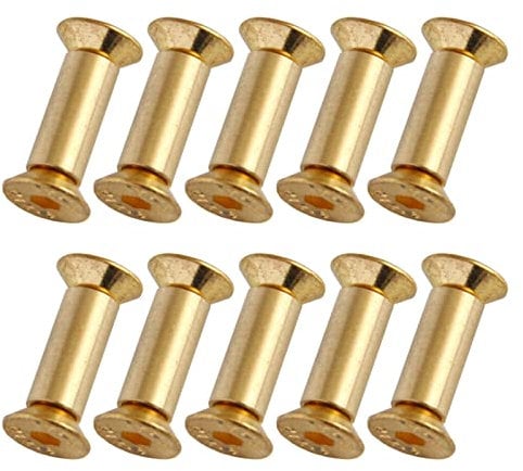 SORTZ 10pcs/lot Brass Screw Rivet Knife Handle Lock DIY Knife Material Plate Fastening Flat Hex Head Screws