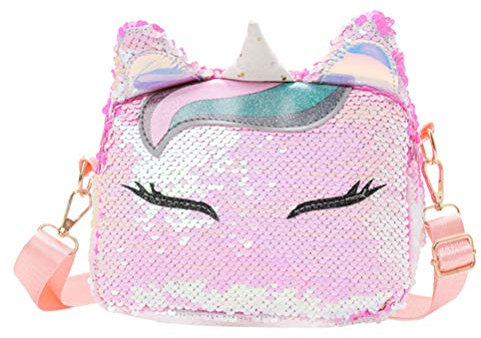 Einhorn UmhäNgetasche MäDchen, Glitzer Pailletten Tasche, Mini Handtasche Mit Kette, Verstellbare Schulterriemen, 7.47 X 2.75 X 5.89 Zoll, Ideal FüR Partys Und Alltag