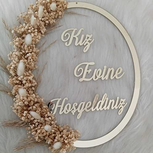 ErYa Kiz evine Hoşgeldiniz Türschild Türkranz für Verlobung Kiz Isteme Dekoration, Gold