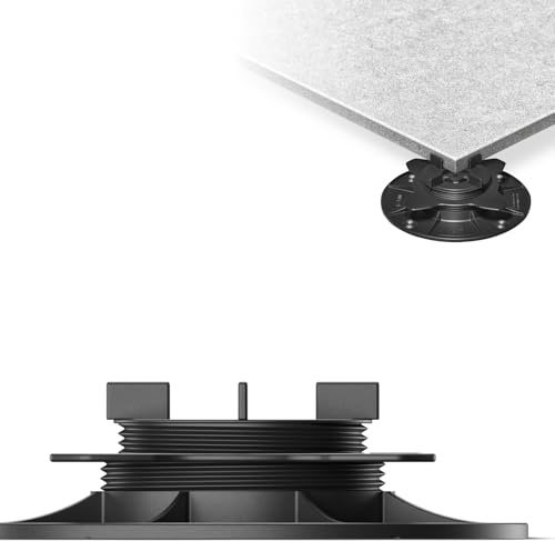 100x LANGFIT® Stelzlager M für Terrassenplatten – Stufenlos höhenverstellbar von 18 bis 36mm – Fugenkreuz 3mm – Flexibles Adaptersystem – Made in Germany – MS-SL18-036-FK