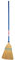 Red Gorilla Traditional Standard Corn Broom in Blue with Natural Straw Bristles Outdoor or Indoor Sweeping Brush for Yard Stable Garden Wooden Handle