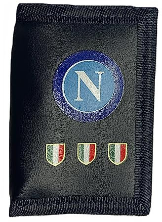 CALCIOGADGETS Geldbörse Napoli Original offizielles dreifarbiges Wappen Geldbörse Enzo Castellano PTFNA123332, Schwarz , Casual