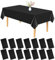 PLULON 15 Stück Schwarze Tischdecke aus Kunststoff, 137 x 274 cm, rechteckige Tischdecke für Abschluss Geburtstag, Halloween, Party, Zuhause, Küche, Esstischdekorationen