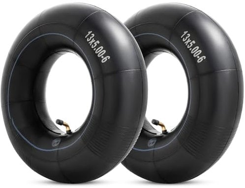 Heavy Duty 13x5.00-6 Schlauch, Exakte Ersatz 5.00-6/4.00-6 Reifenschlauch mit TR87 Winkelventil für Razor Dirt Quad, Rasentraktor, Aufsitzmäher, Schneefräsen, Schubkarren und mehr (Pack von 2)