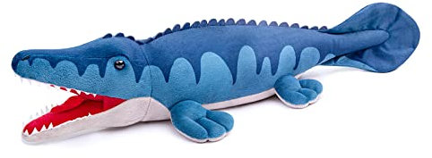 lilizzhoumax Mosasaurus Plüschtier 43cm/17Zoll Simuliertes Kawaii Kuscheltier Realistische Dinosaurier Spielzeug Wilde Tiere Ostern tolle Geschenkidee für Kinder Jungen Mädchen