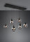 Trio Leuchten Pendelleuchte Lumina 317000632, Metall Schwarz matt, Glas chrom bedampft, exkl. 6x E14