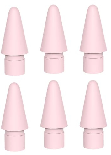 TUCANA Ersatzstiftspitzen, kompatibel mit iPad Pencil 1. und 2. Generation (Rosa, 6 Stück)