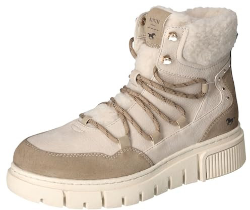Mustang 1502-602, Botín con Cordones Mujer, Beige, 39 EU