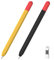 MoKo Pencil Case Compatible with Apple Pencil (USB-C), 2 Pack Silicone Apple Pencil USB C Sleeve Cover, Protective Skin Cover Holder Grip Sleeve, Support Magnetic Attachment, Black-Red+Orange-Red