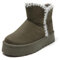 JOMIX Stivali Donna Invernali Bassi Stivaletti Ragazze Imbottiti con Pelliccia Sintetica Calde Comode da Neve MD9764-10 Verde, 38