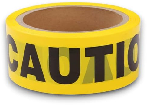 Berry 50 Meter Caution Warning Tape - Yellow, 2 Inch Wide Barrier Tape, Non-adhesive Caution Tape for Marks off Dangerous Areas or Zones, Construction Sites, Roads, Working Zones, etc
