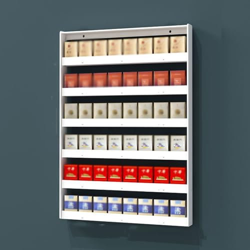 Estante de tabaco para contador de cajero al por menor, caja de cigarrillos colgante de 5 niveles, fácil montaje, diseño sin agujeros, ideal para envoltorio de almuerzo y almacenamiento de cigarros