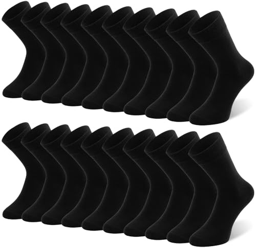 QINCAO 6/10 Paar Lange Socken Herren Damen Schwarz, Baumwolle Für Sport | Atmungsaktive Socks Schwarz, Hochwertige & Bequeme, Business Socken Lange, Feuchtigkeitsabsorbierend und schweißableitend
