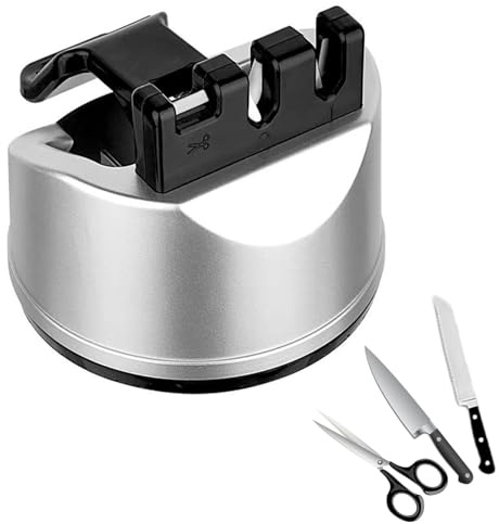 NICEIN® Multifunctional Knife Sharpener, 3-in-1 Manual Knife Sharpener, Knife Sharpener with Suction Cup, Stable and Safe, Professional Knife Sharpener for Scissors and All Types of Kitchen Knives