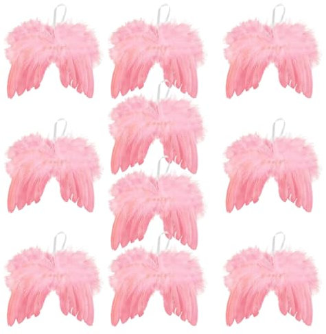 Dekoration weiße Weihnachtsbaum -Dekorationen Engel Weihnachten Ornamente für Home Party 10pcs Pink
