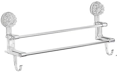 EKalgretrA Handtuchhalter Ohne Bohren Saugnapf Handtuchhalter Abnehmbare Duschmatte Stange Duschtür Klebstoff Handtuch Bar Rack Edelstahl Badetuchhalter(58.8x10.5x21cm)