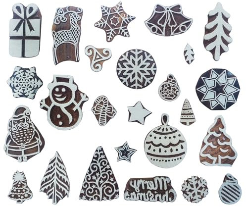 Royal kraft Weihnachten Hölzern Block Drucken Stempel (Set von 25) Bulk01_25D