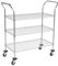Chrome Wire Mesh Trolley, Steel 3 Tier Shelving Unit on Wheels with Handles & Height Adjustable Shelves