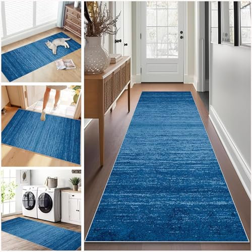 Long Runner Rug for Hallway 100 x 200 cm Washable Carpet Runner Rug for Kitchen, Heavy Duty Hall Runner Door Mat Indoor, Non Slip Stair Area Rug for Entrance, Front Door Hall Hallways Living Room