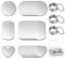 GHVACZS Lot de 24 Pendentifs en Acier Inoxydable - Rond/Rectangulaire/Cœur - Porte-clés Vierge - Étiquette pour Colliers, 30mm/40 x 24mm/22 x 20mm