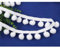 20 Meter PomPom-Dekoration – Weißer Faden mit Fransenborte & Bommelborte für DIY-Kunsthandwerk & Heimdekoration