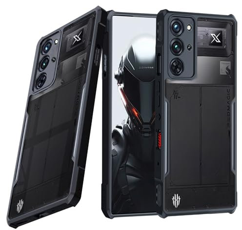 Guizzcg für ZTE Nubia Red Magic 10 Pro/10 Pro+/10S Pro/10S Pro Plus Hülle, [Vergilbungsfrei] Soft TPU Stoßstange + Acryl Rückseite Airbag Stoßfest Sturzfest Schutzhülle,Schwarz