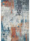 -LUXOR- living Teppich Wohnzimmer Polino im Vintage Design - Wohnzimmerteppich Teppich Kurzflor Digitaldruck in zeitlosem Design 160 x 230 cm blau-Koralle
